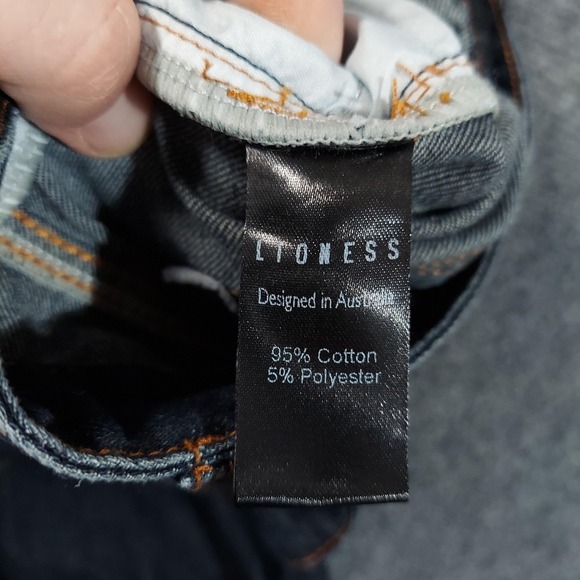 Lioness Jeans Womens Large 33x31 Wide Leg Multi Pocket Cargo Y2K Skater Baggy - Picture 7 of 12